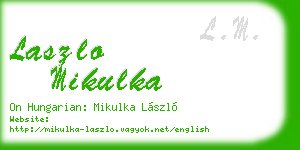 laszlo mikulka business card